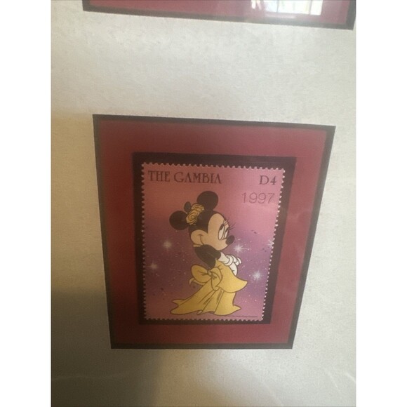Vintage Walt Disney mickey mouse stamp framed display 12x15” inch frame Ghana - Picture 4 of 7